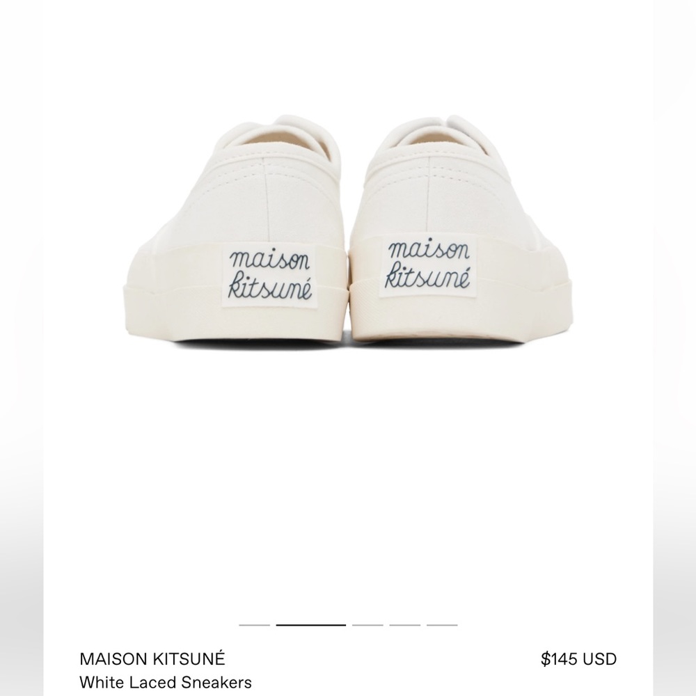 Maison Kitsune White Laced Sneaker
